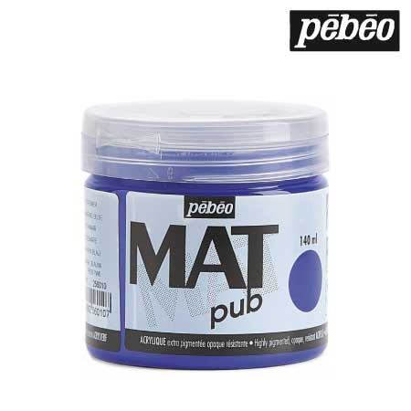 256010　ウォールアート用水性アクリル絵具 マットピュブ　ウルトラマリンブルー　140ml　　