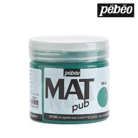 256014　ウォールアート用水性アクリル絵具 マットピュブ　ダックグリーン　140ml　　