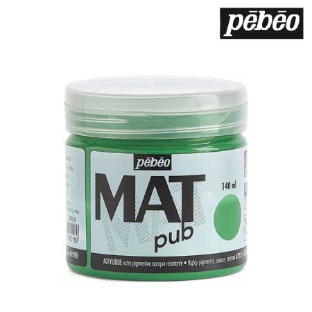 256016　ウォールアート用水性アクリル絵具 マットピュブ　パーマネントグリーン　140ml　　