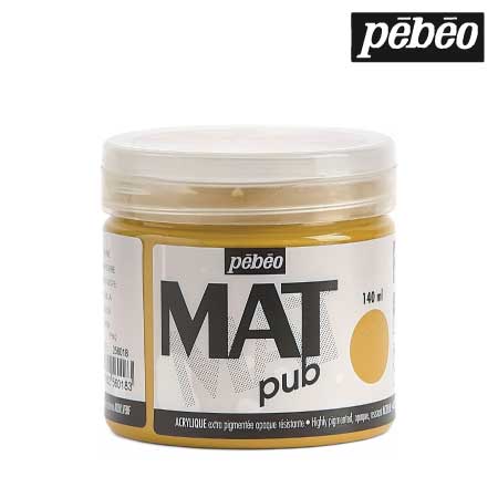 256018　ウォールアート用水性アクリル絵具 マットピュブ　イエローオーカー　140ml　　