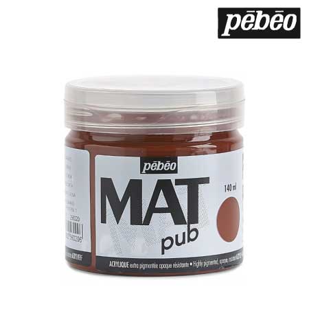 256020　ウォールアート用水性アクリル絵具 マットピュブ　バーントシェンナ　140ml　　