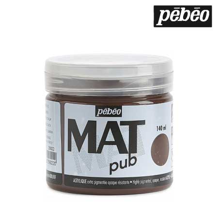 256022　ウォールアート用水性アクリル絵具 マットピュブ　バーントアンバー　140ml　　