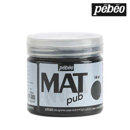 256024　ウォールアート用水性アクリル絵具 マットピュブ　アイボリーブラック　140ml　　