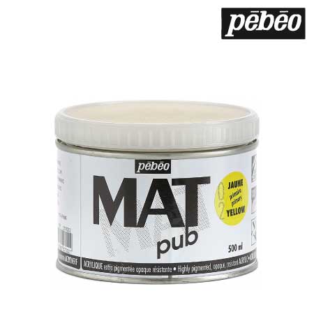 257002　ウォールアート用水性アクリル絵具 マットピュブ　プライマリーイエロー　500ml　　