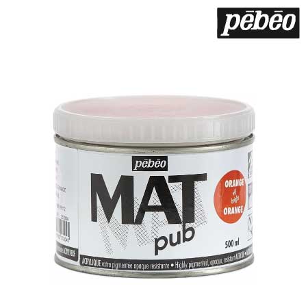 257004　ウォールアート用水性アクリル絵具 マットピュブ　ブライトオレンジ　500ml　　
