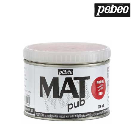 257005　ウォールアート用水性アクリル絵具 マットピュブ　バーミリオンレッド　500ml　　