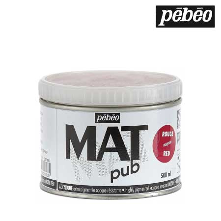 257006　ウォールアート用水性アクリル絵具 マットピュブ　マゼンタレッド　500ml　　