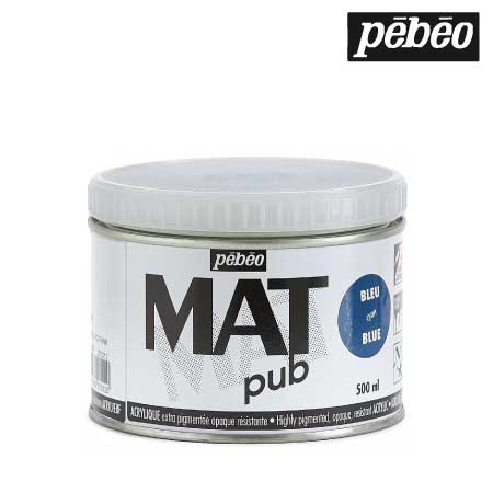 257012　ウォールアート用水性アクリル絵具 マットピュブ　シアンブルー　500ml　　