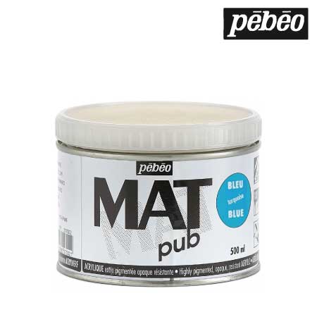 257013　ウォールアート用水性アクリル絵具 マットピュブ　ターコイズブルー　500ml　　