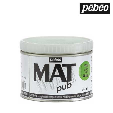 257015　ウォールアート用水性アクリル絵具 マットピュブ　ブライトグリーン　500ml　　