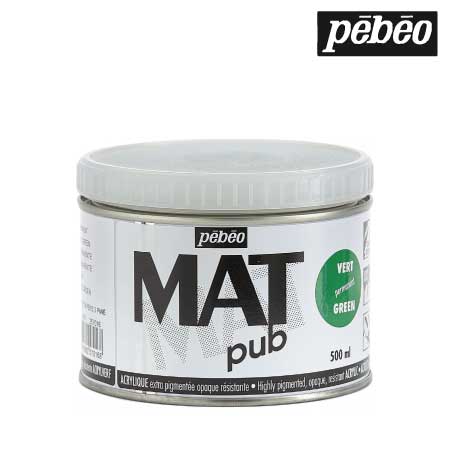 257016　ウォールアート用水性アクリル絵具 マットピュブ　パーマネントグリーン　500ml　　