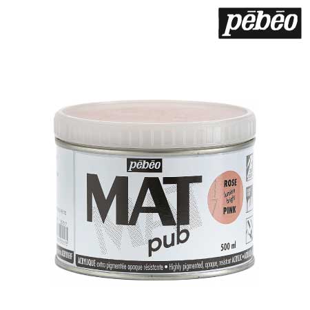 257017　ウォールアート用水性アクリル絵具 マットピュブ　ブライトピンク　500ml　　