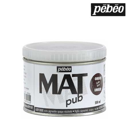 257022　ウォールアート用水性アクリル絵具 マットピュブ　バーントアンバー　500ml　　