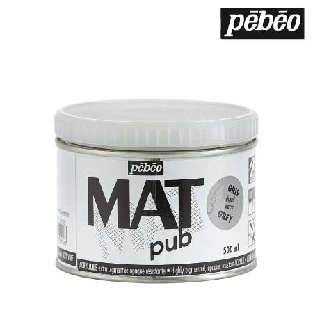 257023　ウォールアート用水性アクリル絵具 マットピュブ　ウォームグレイ　500ml　　