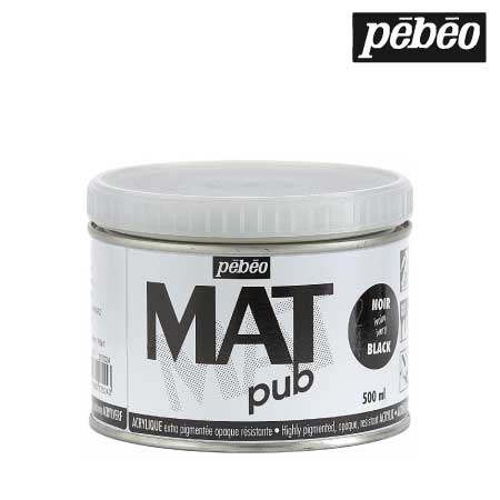 257024　ウォールアート用水性アクリル絵具 マットピュブ　アイボリーブラック　500ml　　