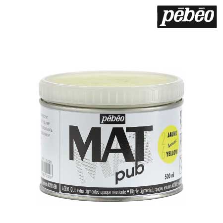 257026　ウォールアート用水性アクリル絵具 マットピュブ　フルレセントイエロー　500ml　　