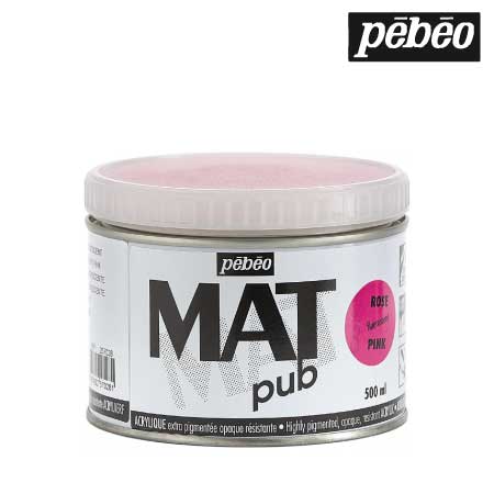 257028　ウォールアート用水性アクリル絵具 マットピュブ　フルレセントピンク　500ml　　