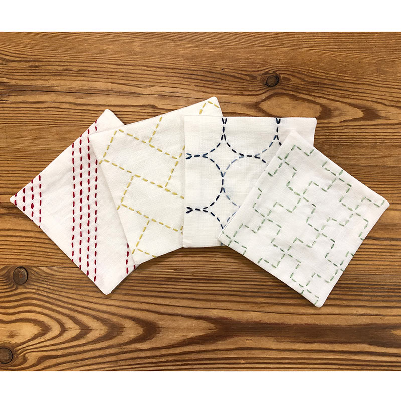 刺し子 コースターが4枚作れるクロス 刺しゅう 刺しゅうキット キルトパーティ 刺し子 コースターが4枚作れるクロス 刺しゅう 刺しゅうキット キルトパーティ