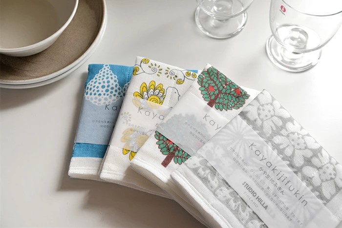 STUDIO HILLA　北欧柄 かや生地ふきん　