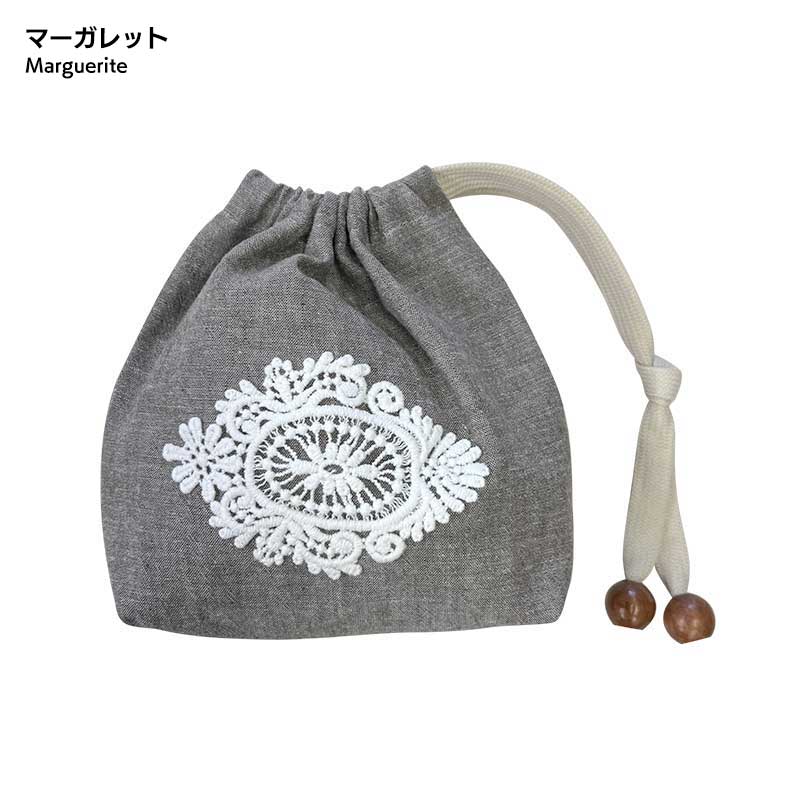 ケミカルレースモチーフのミニ巾着