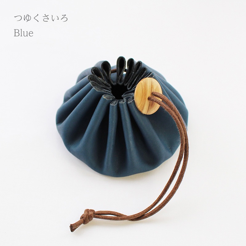 白なめし革の巾着