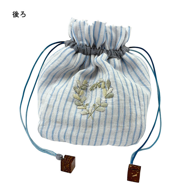 サークルとハートのリースの巾着