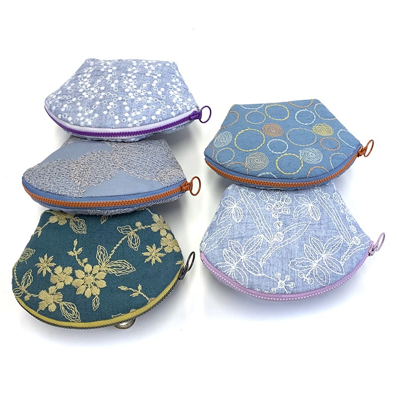 【20%OFF】刺しゅうのラウンドポーチ大・小セット