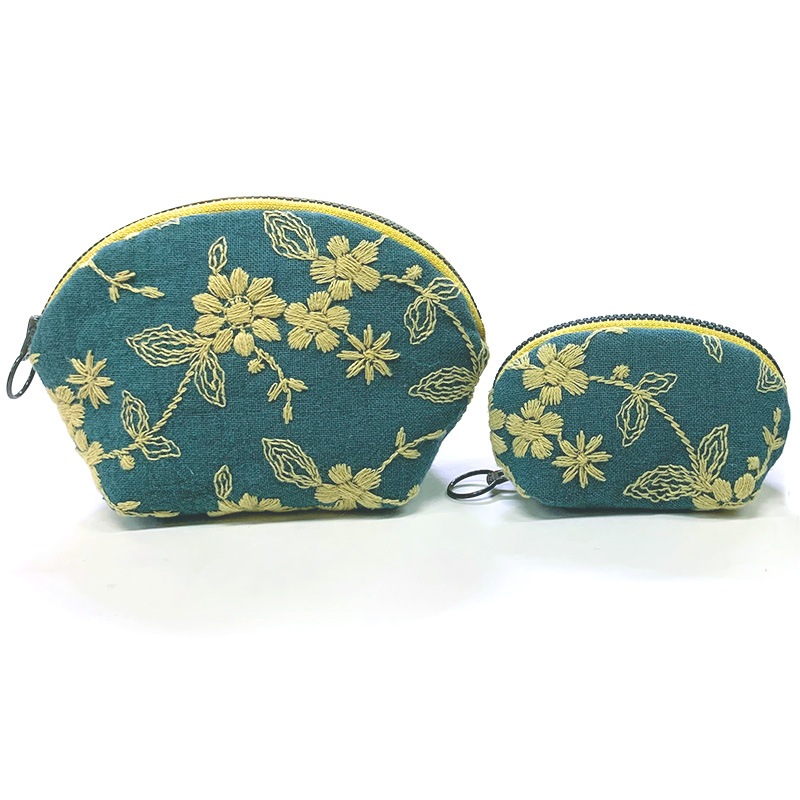 【20%OFF】刺しゅうのラウンドポーチ大・小セット