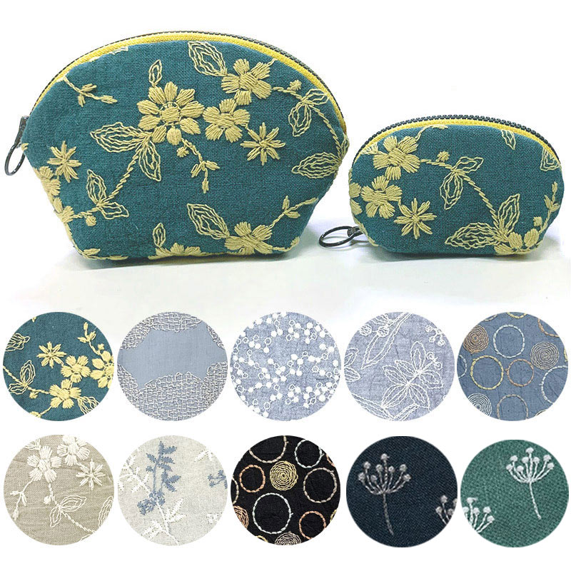 【20%OFF】刺しゅうのラウンドポーチ大・小セット