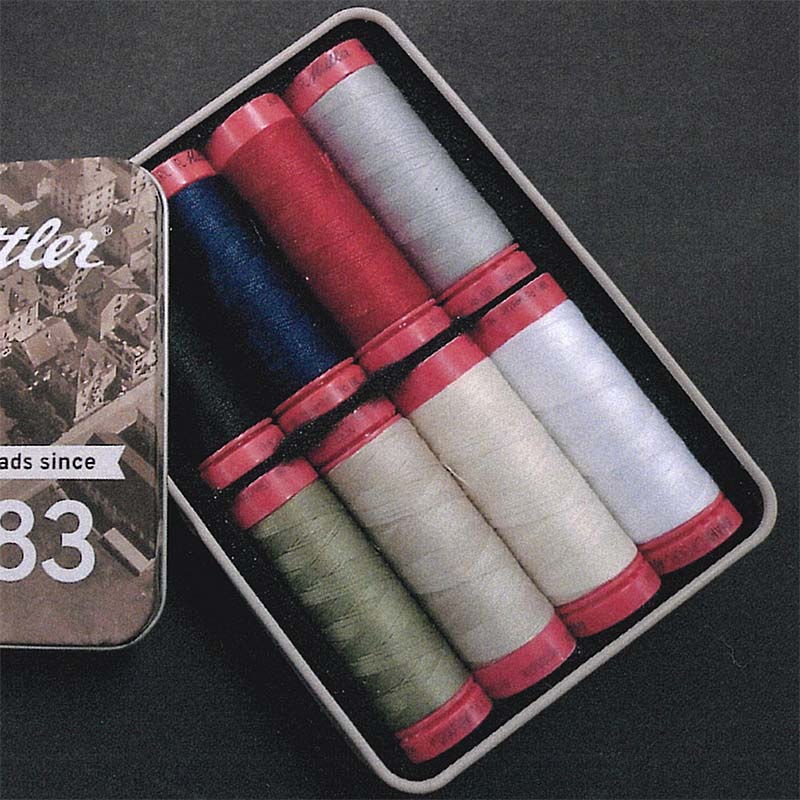 【数量限定】メトラー＃9161 ノスタルジック缶 150m巻8色セット　