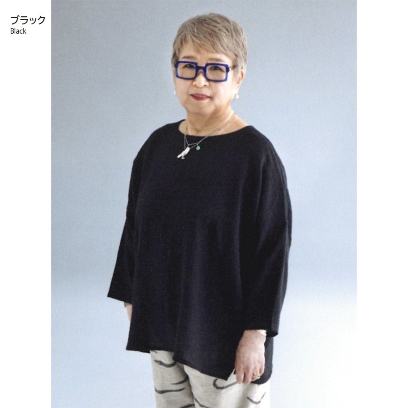 ドロップショルダーのゆったりブラウス ウールガーゼ（作り方なし）すてきにハンドメイド2025年1月号掲載