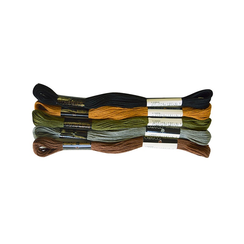 雪だるまのタペストリー おすすめ刺しゅう糸5色セット