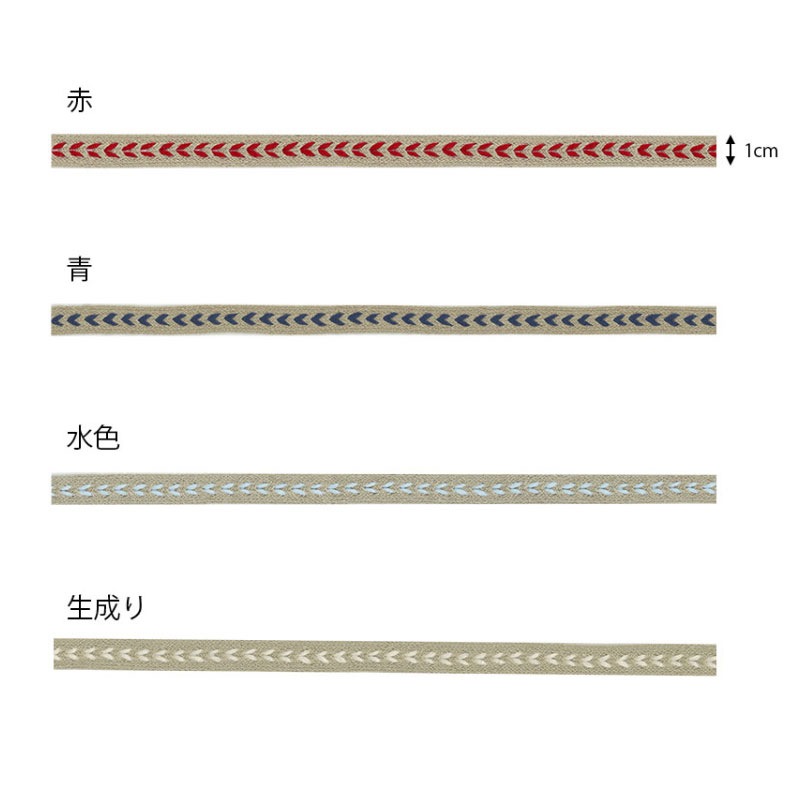 麻テープ（ハート柄）10mm巾（BEL-1460）