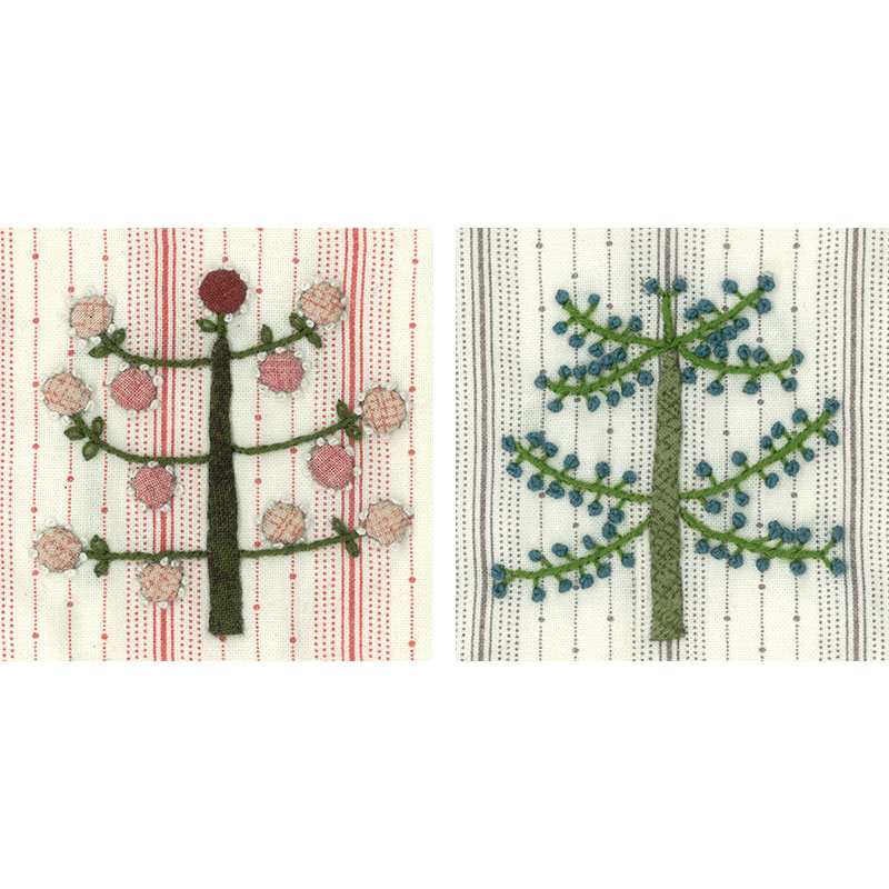 【50%OFF】6.5cm足つき木工フレーム用キット（2ヶセット） ピンクとブルーのツリー