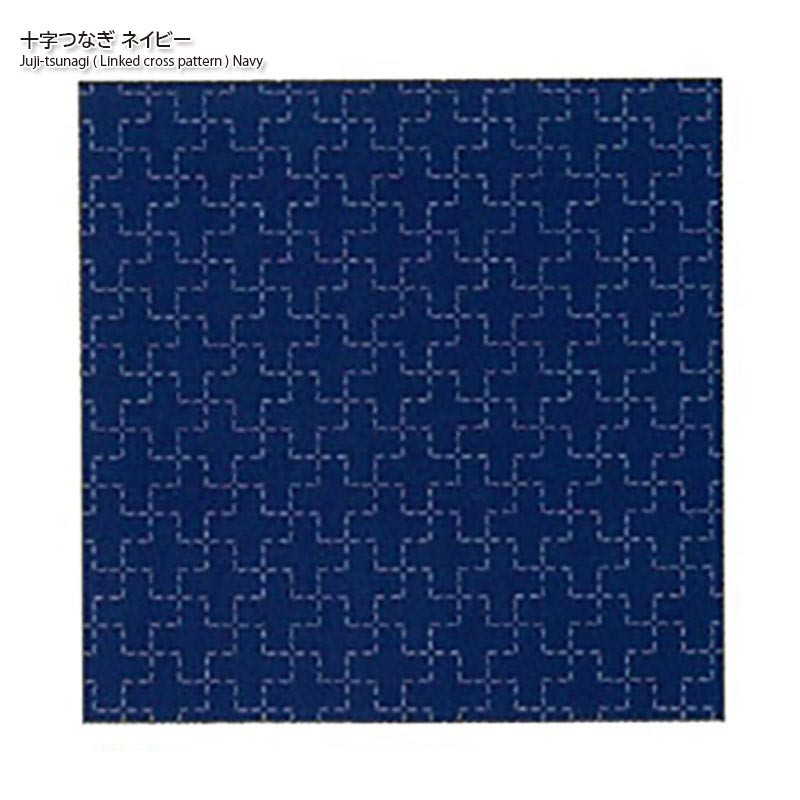 【RENEWAL】刺し子　綿麻マルチクロス　十字つなぎ