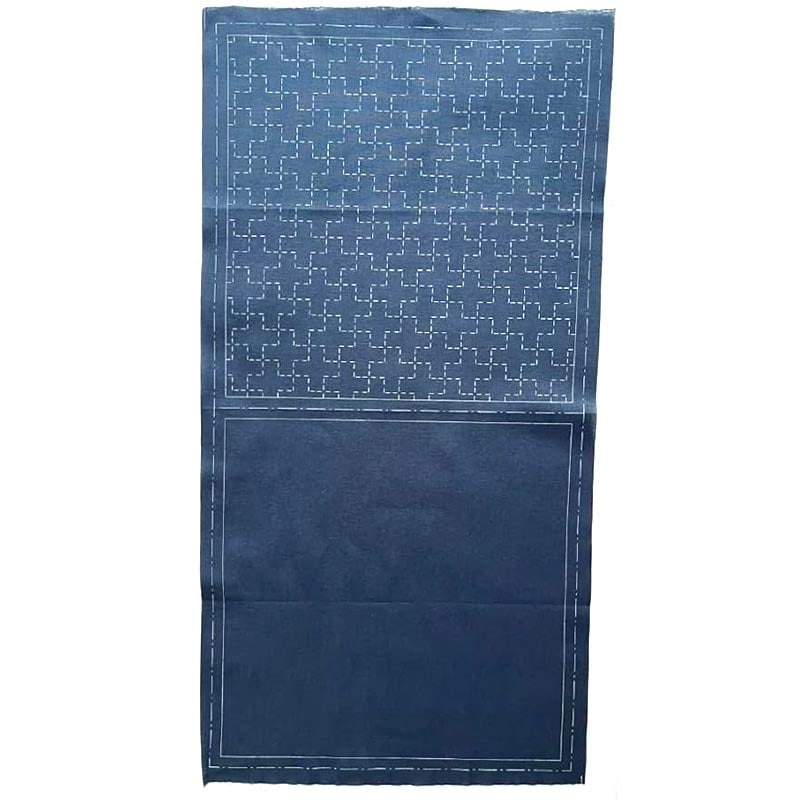 【RENEWAL】刺し子　綿麻マルチクロス　十字つなぎ