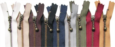 玉付ファスナーいぶし/16cm細