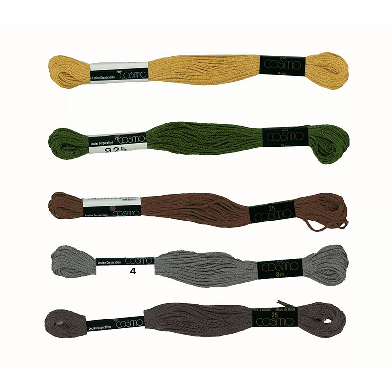 雨傘のタペストリーのおすすめ刺しゅう糸5色セット