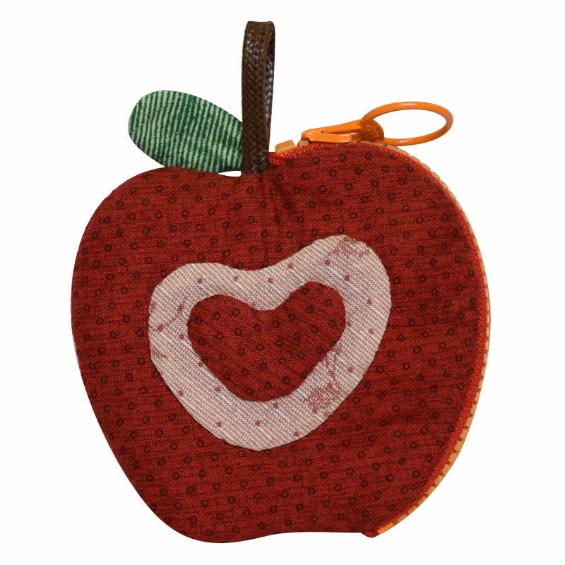 リンゴのミニポーチ* | パッチワークキット,パッチワークポーチの