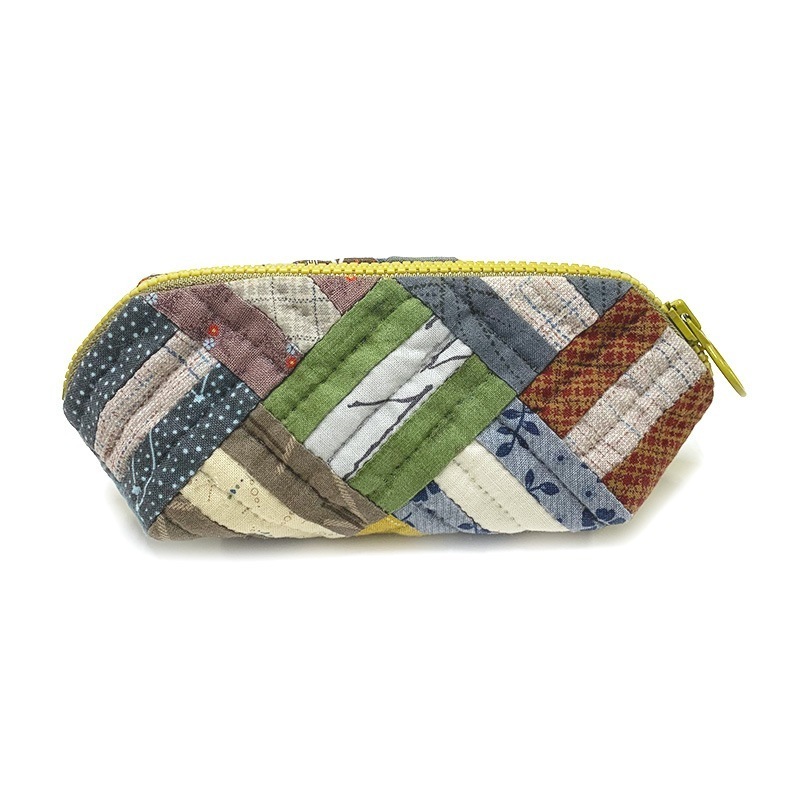 レールフェンスのポーチ2個セット（作り方なし）スリーパッチでできるキルト掲載