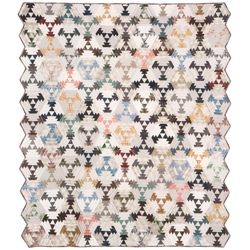 パッチワークキルト　ビンテージのヘキサゴンキルト Miniature Patchwork* 5mm per side Hexagon 