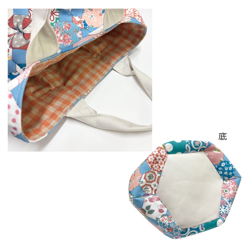 6枚つなぎのバケツ型バッグ