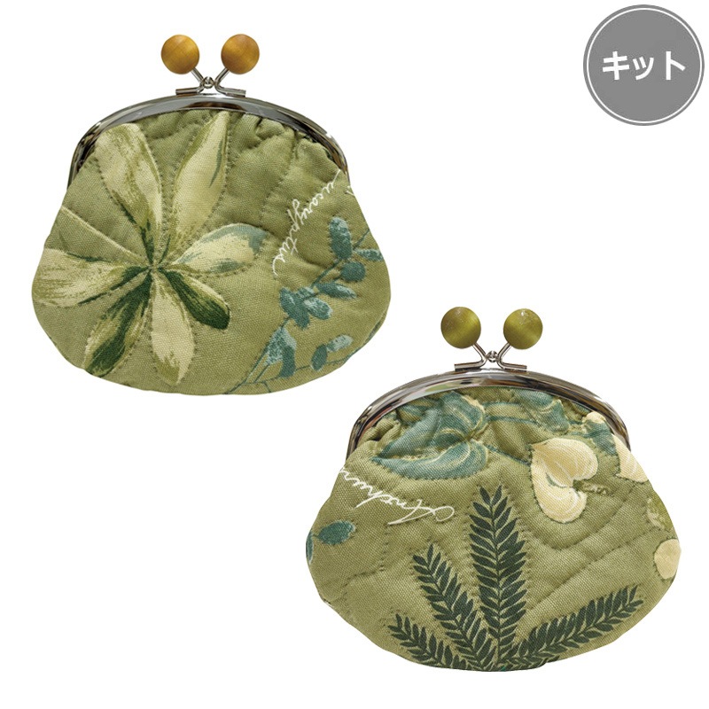【20％OFF】ボタニカル柄口金ポーチ