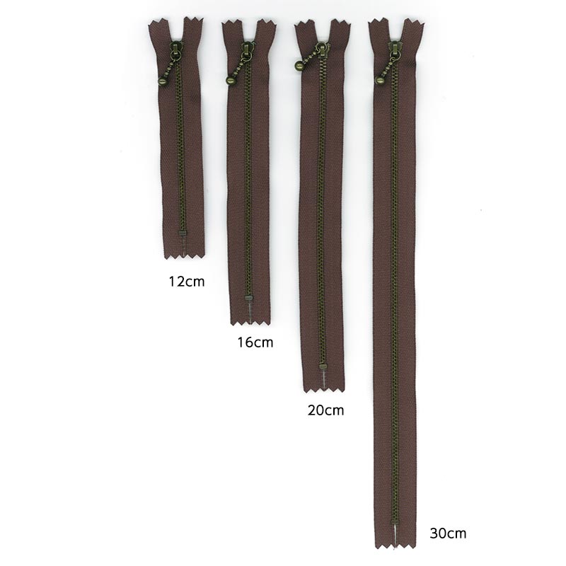 玉付ファスナーいぶし/16cm細