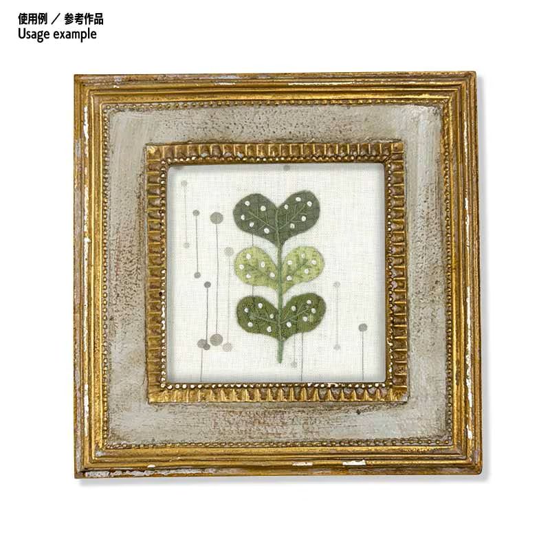 【50%OFF】6.5cm足つき木工フレーム用キット（2ヶセット）グリーンフラワーとハート
