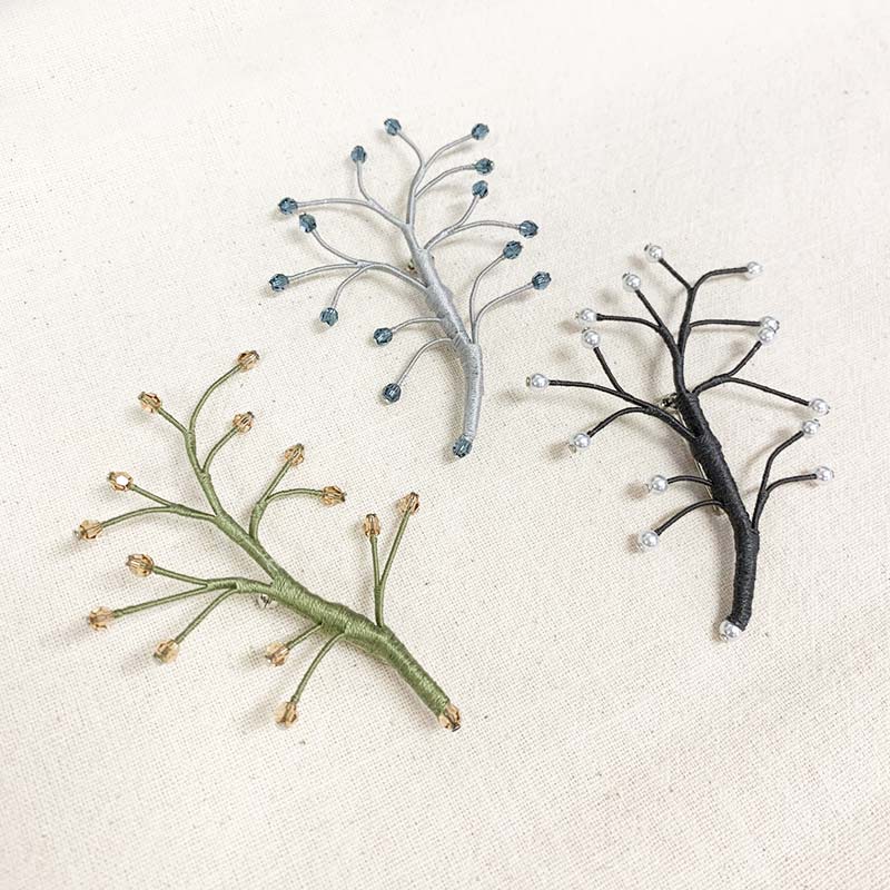 ビーズのブローチA・B・C　3個セット(作り方なし）すてきにハンドメイド2025年8月号掲載