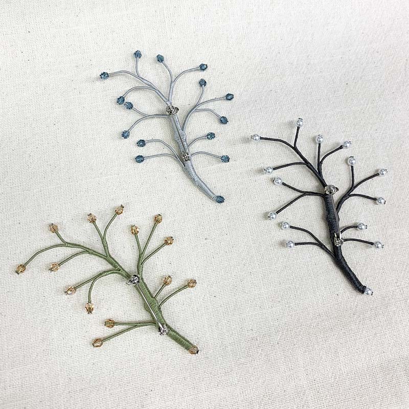 ビーズのブローチA・B・C　3個セット(作り方なし）すてきにハンドメイド2025年8月号掲載