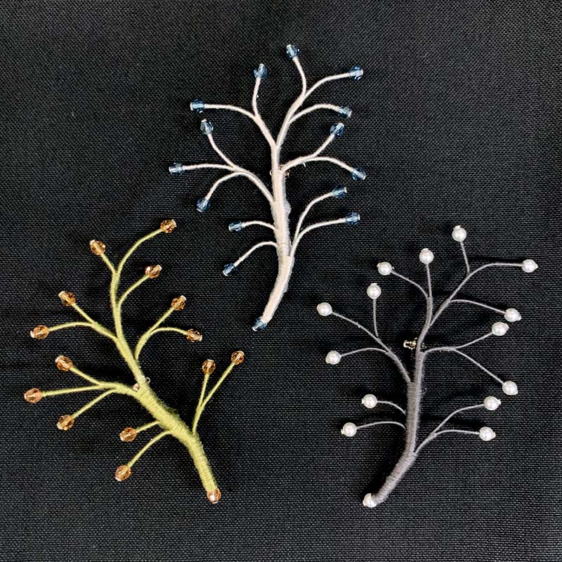 ビーズのブローチA・B・C　3個セット(作り方なし）すてきにハンドメイド2025年8月号掲載