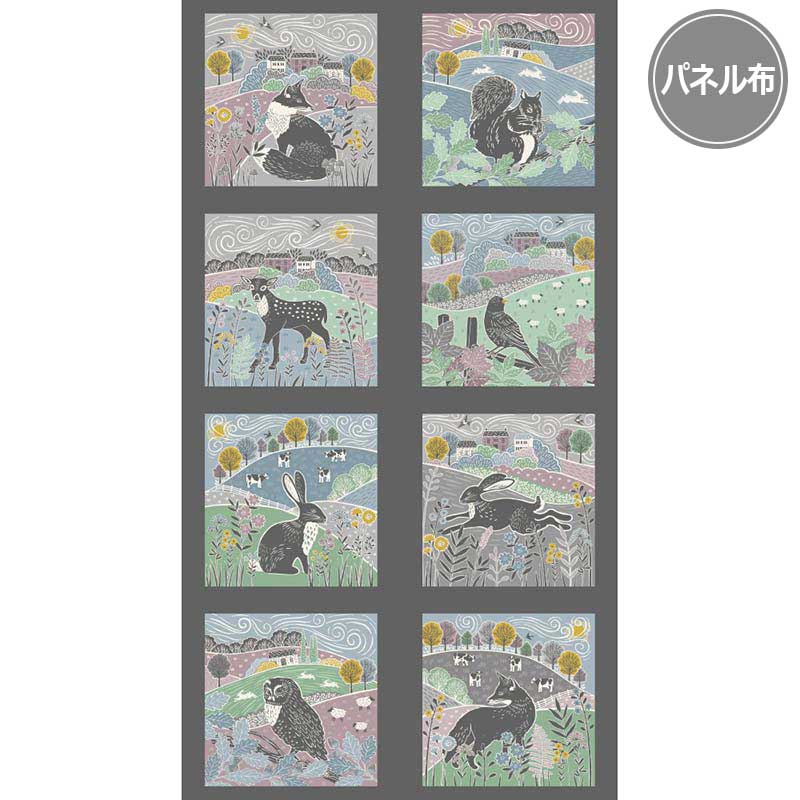 【パネル布】USAコットン Makower Heather and Sage Animal Panel