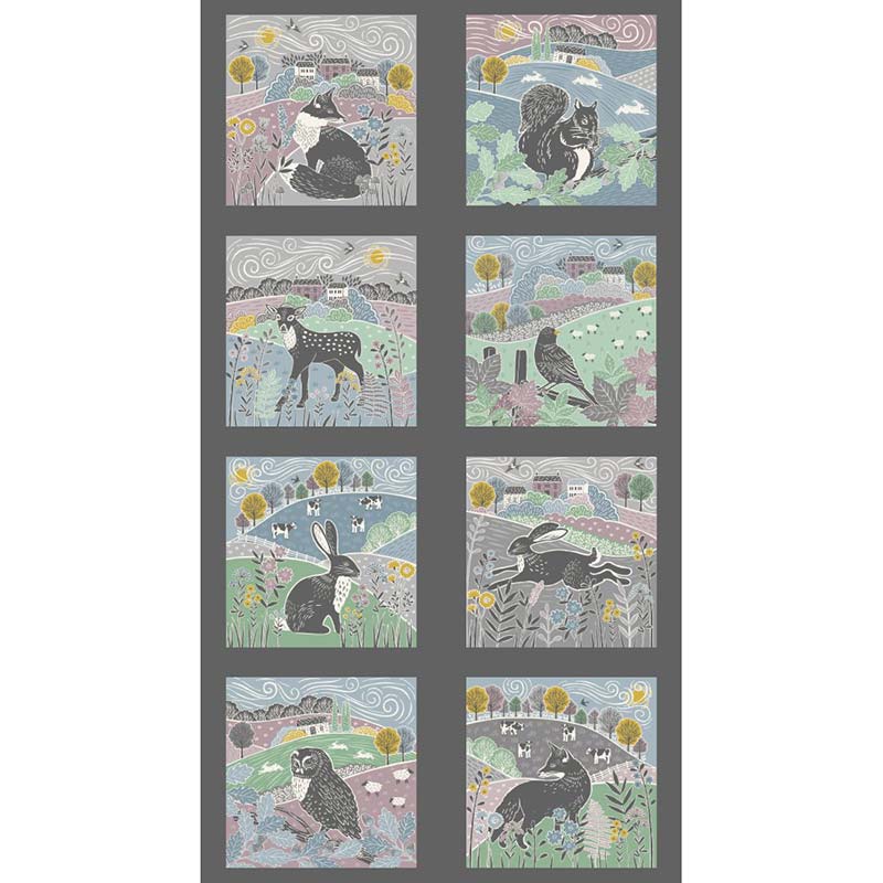 【パネル布】USAコットン Makower Heather and Sage Animal Panel